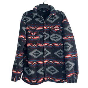 Original Deluxe Supply Apparel Coll. Men's Sz M Black Aztec Sherpa Button Jacket